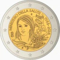 «60-летие Министерства здравоохранения Италии» - 2 евро - Италия - 2018 год - ЕВРО  «60-летие Министерства здравоохранения Италии» - 2 евро - Италия - 2018 год - ЕВРО